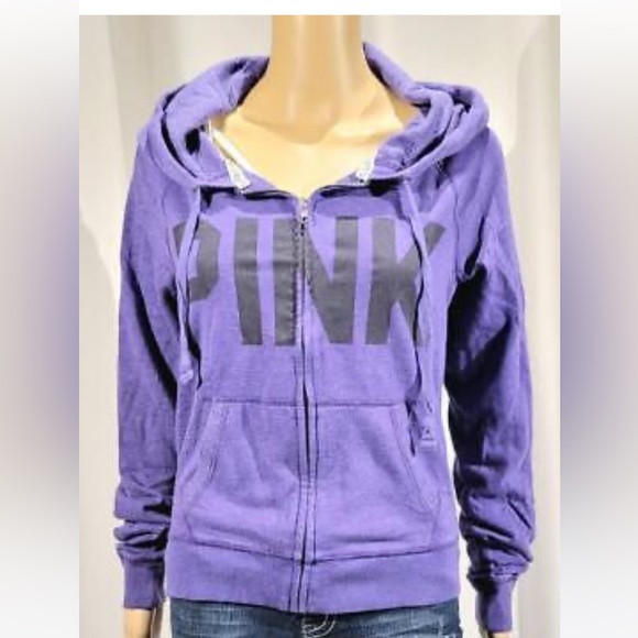 PINK Victoria's Secret Tops - NWOT Victorias Secret PINK hooded sweatshirt purple